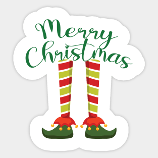 Merry Christmas Elf Sticker